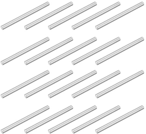 QUARKZMAN 20Pcs Pasador Cilíndrico M3 x 40mm Acero Inoxidable 304 Plateado | Pasador De Soporte Para Estantes, Pasador Paralelo Para Fabricación Mecánica Industria