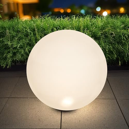 Esotec Solar Leuchtkugel Liana 50 CCT, multicolor, Fernbedienung, 2x Erdspieße, Li-Ion Akku, RGB LED Gartenkugel, Solarkugel, IP44, wetterfest, winterfest, außen, D=50cm, 102642