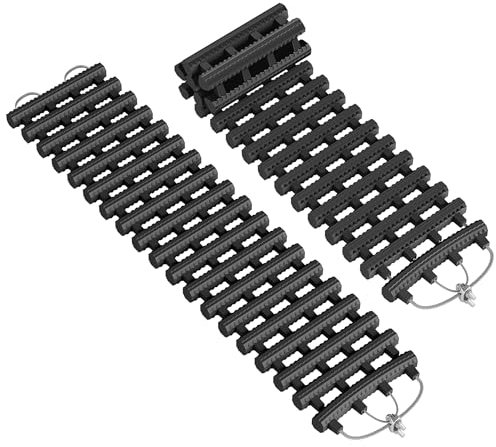 YUENFONG Auto Anfahrhilfe Anfahrhilfe Wohnmobil, 2er-Set Traktionshilfe, Traktionsmatte mit Wellen Riffel Design, Anfahrtshilfe Set für Schnee, Schlamm & EIS Offroad, 80 x 21cm