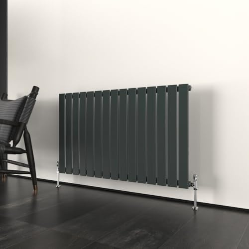 T&K 600x1020mm Horizontal Radiator Anthracite Flat Panel Radiator Single Panel Designer Radiator Modern Central Heating Rads