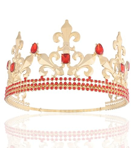 Royal King Krone Herren Metall Prinz Kronen Tiaras Full Round für Weihnachten/Hochzeit/Ball/Festzug/Geburtstagsfeier/Fotografie