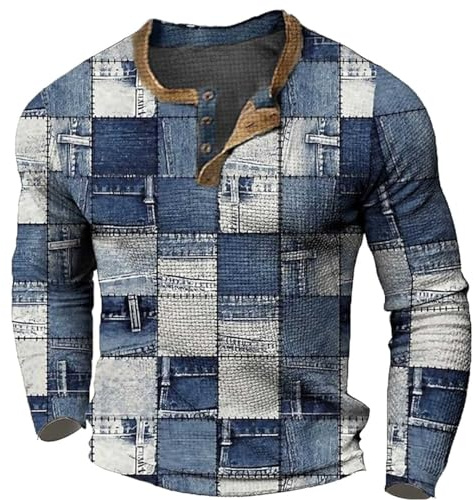 Tops con cordones para hombre, manga estampada, a la moda, informal, camiseta de tirantes festiva, azul, M