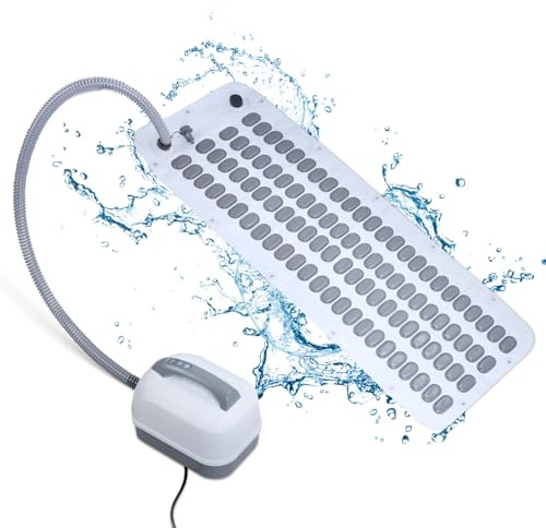 AMAMIA Portable Bubble Bath Mat, Bathtub Mat with Air Massage, Remote Control and Pillow, Waterproof, Non-Slip, Adjustable Bathtub Bubble Machine, 44.9x16.1 Inch Full Body Spa Massager US Plug
