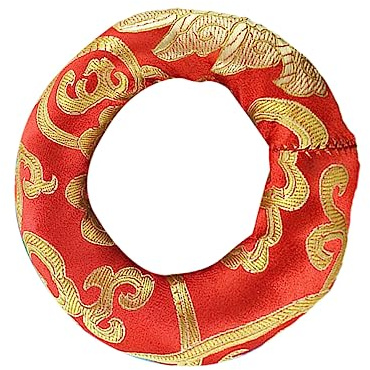 Buddhistische Klangschalenmatte Rot Ø 18cm Handgefertigt aus Baumwolle | Klangschalenkissen, Feine Verarbeitung, Praktisches Pad für Stabilen Stand Zufällige Farbe