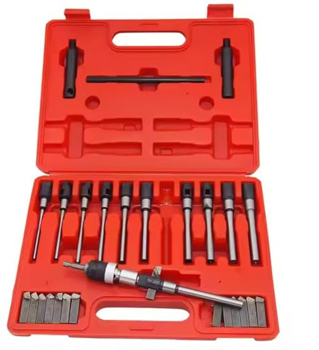 SUZLAZYR Kit di frese per sedi valvole da 29 Pezzi, utensile per rettifica valvole per valvole di Diametro 22-63 mm, frese universali per alesatura per Auto, furgoni e Pick-up
