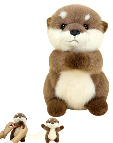 AQCQDQ Otter Kuscheltier Plüschtier Geschenk, Süßes Otter Plushie Spielzeug Stofftier Weiche Flauschig Otterpuppe Zum Kuscheln, Spielen Für Kinder, Mädchen, Jungen (25 cm)