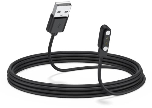 Amzpas Chargeur Montre Connectée, Câble USB 2 Broches de Charge Magnétique pour Smartwatch, Câble de Recharge pour Montre Intelligente Universel, Espacement des Contacts du Chargeur 4mm (USB 100cm)