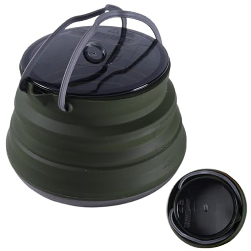 Camping Kettle | Foldable Silicon Coffee Pot - 1.5L Large Capacity Boiling Water Kitchen Gadget for Traveling Hiking Backpacking Outdoor