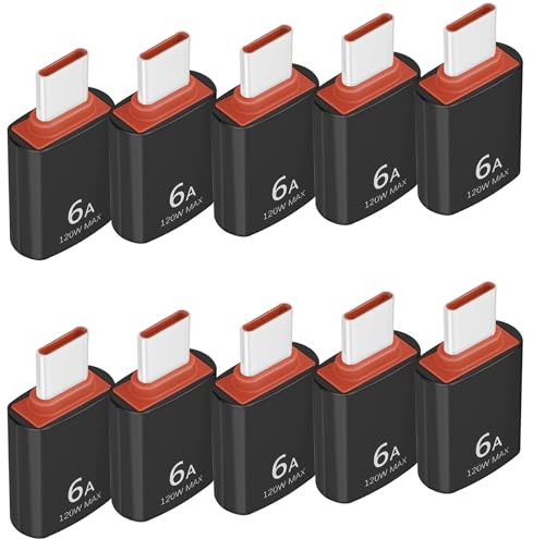 BENACES 10 Pack USB C to USB Adapter, 5Gbps/120W USB C to USB 3.0 Converter Connector, Type C Male to USB Female Adapter, for MacBook Pro, iMac, iPhone 17 16 15 Pro Max, iPad mini Pro, Thunderbolt 4
