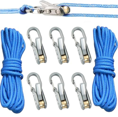Tensor de rodillo de cuerda con hebilla de bloqueo, ajustador de cuerda de paracaídas resistente con diseño, herramienta de ajuste de cuerda segura para camping, tiendas de campaña, lonas, barcos y