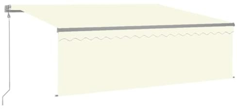 LMTYOENFG Toldo retráctil automático con cenefa, 4 x 3 m, color crema, para terraza, toldo de brazo articulado, marco de aluminio para balcón, terraza, jardín, protección solar, antracita