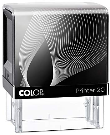 Firmenstempel personalisiert, Colop Printer 20, 38x14 mm, 4 Zeilen, Schwarz | Stempel mit Firmenname, Adresse und Kontaktdaten – Selbstfärber für Büro, Rechnungen und Geschäftspost