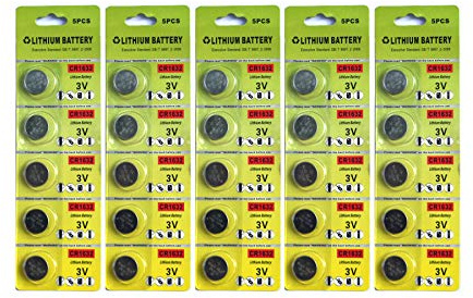 25 pcs CR1632 3v Battery for Small Electronics