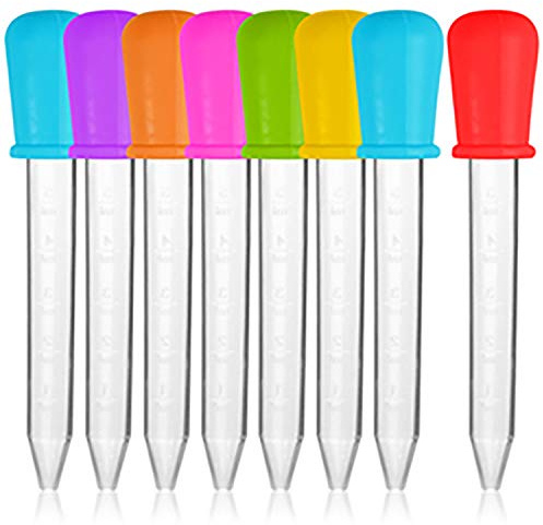 Paquete de 8 goteros líquidos de silicona, pipetas cuentagotas de silicona transparente de 5 ml para moldes de caramelo, moldes de goma, aceite y manualidades