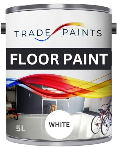 Heavy Duty Quick Dry Floor Paint - Garage, Workshop, Warehouse, Industrial Floor Paint - Ideal For Concrete, Stone, Brick, Wood & Metal (White, 5 l Pack of 1)