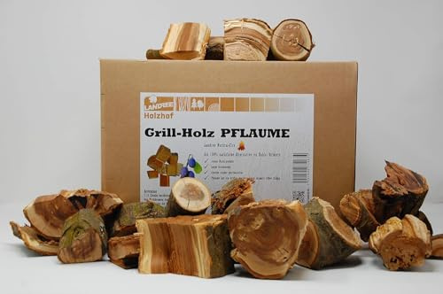 Grillholz Pflaume 8Kg - von Landree® - die (saubere) Alternative zu Kohle oder Briketts - direkt vom Holzhof aus Schleswig-Holstein