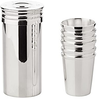 EDZARD Lot de 6 verres à liqueur - Argenté - Hauteur par gobelet : 5 cm