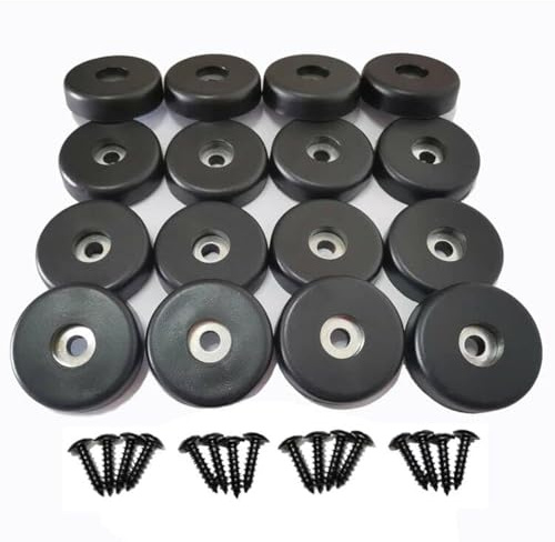 Howonder Gummifüße Gehäuse-Lautsprecherfüße 16 Stück 40×10 mm | Gummi, rutschfest, stoßdämpfend – für Lautsprechergehäuse, Roadcase, Möbel; schwarz, 16er Set
