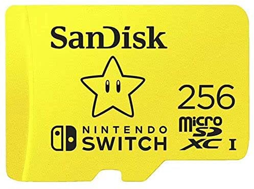 SanDisk Carte mémoire sous Licence Nintendo pour Nintendo Switch MicroSDXC, 256 Go, jusqu'à 100 Mo/s, Rouge