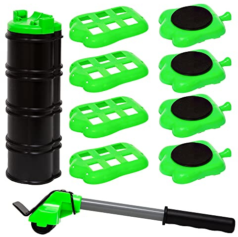 Heavy Duty Furniture Lifter Lever 4 660 lbs Load Capacity Appliance Roller Wheels Sliders + Adjustable Height Lifting Tool for Easy Safe Moving Sofas Couch Washer Dryer Refrigerator Bed Drawer Cabinet