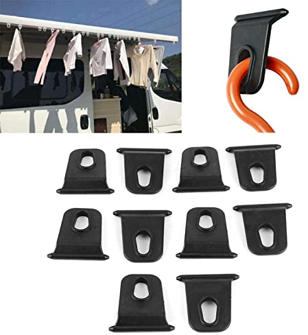 MOUMOUTEN 10 Stück Tragbare Markisenhaken Schiene Hangers Kit Roller Bar | Kanalhaken Befestigung für wohnmobilausstattung,Entwickelt für dachzelt Auto,Camping Zubehör