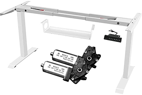 FANZTOOL Höhenverstellbarer Schreibtisch Gestell mit Bosch Motoren*2,Schreibtisch Gestell Höhenverstellbar mit Memory-Funktion,USB-C,Stehpult für Büro, Homeoffice, Weiß