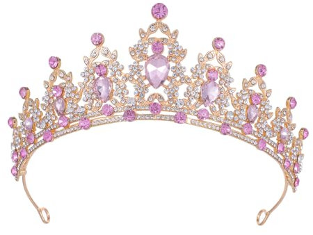 Kamirola Königin Krone und Diadem, Prinzessinnenkrone für Damen und Mädchen, Kristall-Stirnbänder für Braut, Prinzessin für Hochzeit und Party (01), 14CM-16CM, Metalllegierung, Kristall