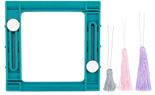 AHANDMAKER Verstellbarer Kunststoff-Quastenmacher, Quadratisches Quasten-Werkzeug Zum Selbermachen, Handgefertigtes Quasten-Werkzeug Für Handgemachte Liebhaber (Ergibt 3 Größen, 3-5 cm Quasten)