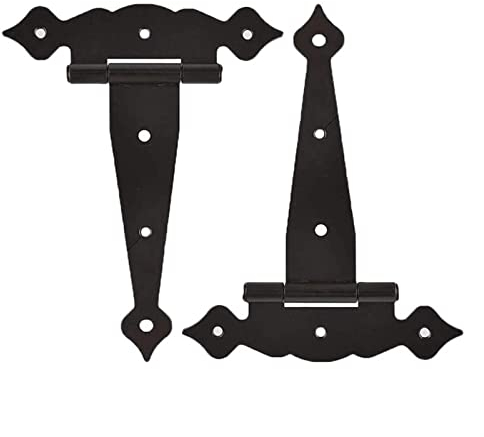 2 Stück T-förmige Scharniere, 20,3 cm schwere Scharniere für Schuppentüren, geeignet für dekorative Scharniere für Scheunentor-Holzzäune