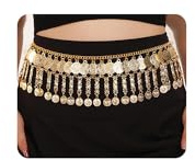 Wiwpar Vintage Gold Bauch Körper Kette Münze Quasten Anhänger Bauchtanz Körper Kette Taille Kette Schmuck für Frauen Mädchen Halloween Kostüm