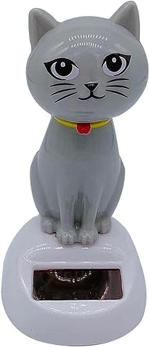 Cute Solar Powered Dancing Cat Figure - Swinging Solar, Cat Figurine Statue Swinging Car Dashboard Decoration Ornaments Dancing for Kids Car Dashboard Office Home Desk Decor