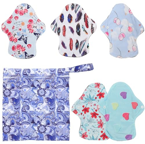 Didiseaon 3 Juegos De Compresas Menstruales Para Mujer Compresas Nocturnas Cómodas Reutilizables Con Alas De Algodón Para Uso Diario.