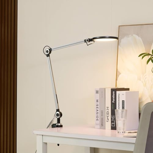 Lindby LED Klemmleuchte 'Nyxaris' (Touchdimmer) dimmbar (Modern) in Alu u.a. für Arbeitszimmer & Büro (1 flammig,) - Tischlampe, Tischleuchte, Leselampe, Nachttischlampe, Touch
