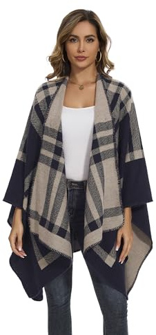 Capa, Bufanda de Invierno, Chal, Manta, Capa de Punto para Mujer, Manta, Cárdigan con Botones