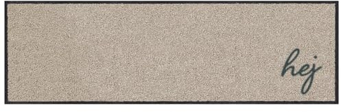 MOCAVI Hej Scandi Mat Floor Mat with Edge 30 x 100 cm Washable Beige Shoe Rug Long Narrow Shoes Take Off Decorative Entrance Area Indoor Outdoor Mat Front Door Boot Mat