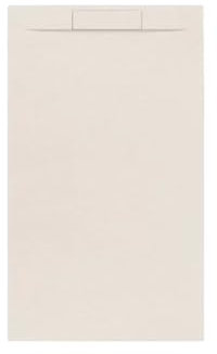 Plato de ducha 145 x 70 cm Beige Line Plus de resina y polvo de mármol con rejilla lateral de marmorresina – Frascio
