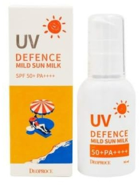 Deoproce UV Defence Mild Sun Milk SPF50+ PA++++ | Lightweight & Gentle Sun Protection | 55ml