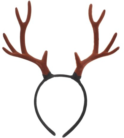 Minkissy Simulation Antler Headband Christmas Reindeer Headband Flocked Antler Headpiece Deer Horns Accessories Stag Deer Costume Christmas Hair Accessories for Xmas Party Decor Favor