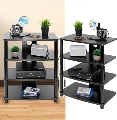 WLCGYD Audio Rack HiFi Regal Home-Audio-Racks, 4-stufiger Stereokomponentenschrank, Av-Medienständer-Ecke Für Das Wohnzimmer, Regal Für Elektronische Geräte