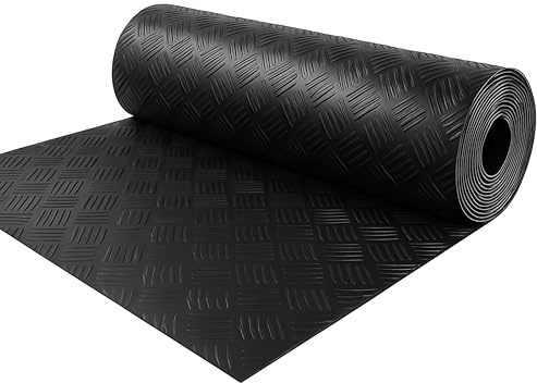 LILENO HOME Riffel Gummimatte Meterware 150x100 cm - Gummiläufer | Riffelmatte (3mm) als Werkstattboden, Antirutschmatte, Werkbank Auflage u. Bodenmatte - Gummi Matte für Keller, Anhänger,