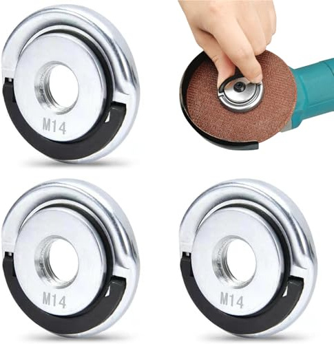 3 Stück Schnellspannmutter für Winkelschleifer,Flex Schnellspannmutter | Winkelschleifer Schnellspannmutter m14 Mit Metallring,Angle Grinder Flange Nut,Schleifscheibenwechsel ohne Werkzeug