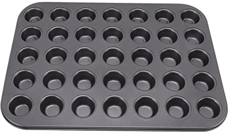 Haofy Teglia da Forno Rotonda Antiaderente a 12 cavità per Mini Muffin in Acciaio Al Carbonio - Rivestimento Premium per Cupcake, Crostate, Cheesecake, Facile Rilascio, Adatta per Piccole Cucine RV