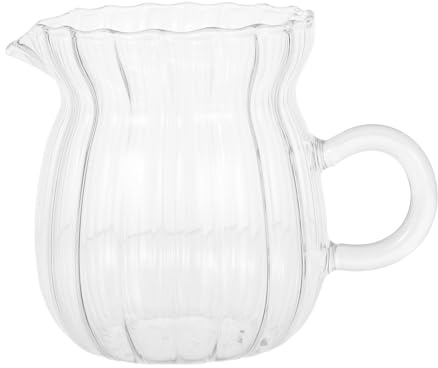 BESPORTBLE Pichet à Lait en Verre Transparent 370 Ml Petit Pot à Mousser Vertical Compatible Micro-Ondes Distributeur Polyvalent pour Café Thé et Lait Usage Personnel à Domicile ou