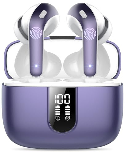 Bluetooth Kopfhörer, In Ear Kopfhörer Kabellos Bluetooth 5.3 mit 50H Tiefer Bass, 2026 Neue Kabellose Kopfhörer Noise Cancelling Earbuds mit 4 ENC Mic, IPX22 Wasserdicht Ohrhörer, USB-C(Elfenbein)