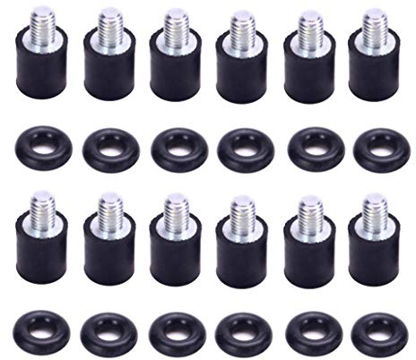 Lot de 12 entretoises anti-vibrations M3 pour contrôleur de vol - Vis fixes souples avec anneaux de rondelle en caoutchouc pour Naze32 CC3D F3 F4