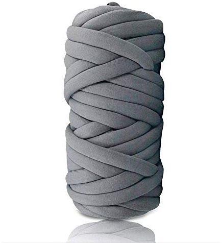 Core Yarn Garn Mehrfarbig Soft Bulky Arm Stricken Wolle Roving Häkeln DIY Hand Chunky Strickdecke Decke Garn für Riese Klobig Sticken Werfen Sofa Decke Blanket und Kunsthandwerk (Dunkelgrau, 1KG)