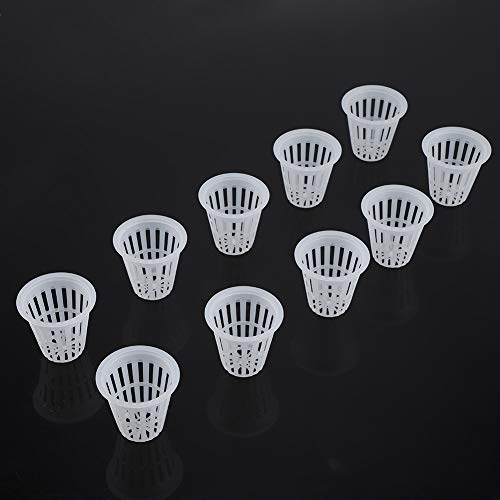 Garosa 10pcs / Set Paniers Hydroponiques Plantes Tasses Pots en Plastique Réutilisable Jardin Net Pépinière Seau Panier pour Jardin Hydroponique Plantation Balcon(Blanc)