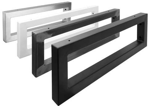Natural Goods Berlin 2X Wandkonsole Rechteck – Stabil Waschtischhalterung, Einfache Montage, Metallregalhalter in Weiß, Konsolenträger für Waschbecken und Wandregal, 500 mm