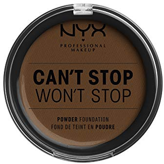 NYX Professional Makeup Can't Stop Won't Stop Full Coverage Powder Foundation, Mattes Finish, Glanzkontrolle, Langanhaltend, Vegane Formel, Farbton:Walnut