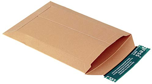 100 Stück progressPACK Versandtasche aus Vollpappe, DIN A5, 167 x 240 x bis 30 mm, 100-er Pack, braun PP V04.01